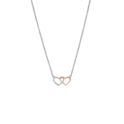 Collier "Herzen" Silber 925 bicolor Zirkonia