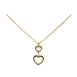 Collier "Herzen" Silber 925 vergoldet tlw. schwarz