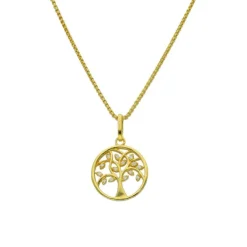 Collier "Lebensbaum" Silber 925 vergoldet Zirkonia