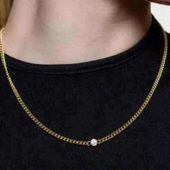 Collier "Milano" Silber 925 Zirkonia vergoldet