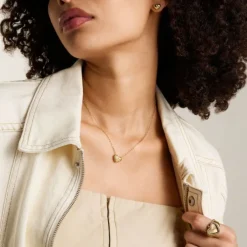 Collier "Sadie" Stahl gold ionenplattiert