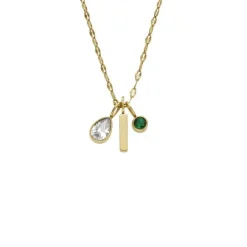 Collier "Sadie" Stahl Zirkonia gold ionenplattiert