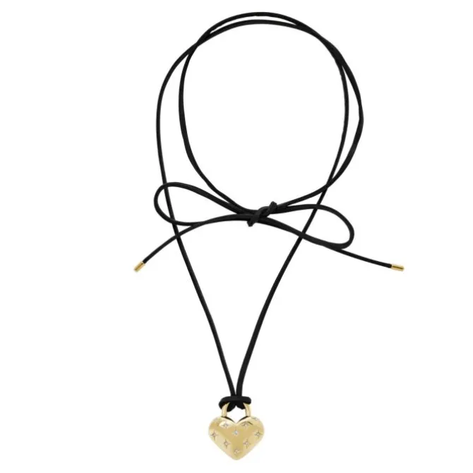 Collier "Sadie" Stahl/Textil gold ionenplattiert