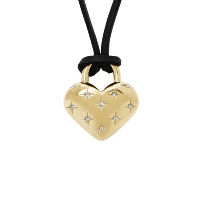 Collier "Sadie" Stahl/Textil gold ionenplattiert