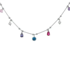 Collier Silber 925 Imitationssteine Perlen