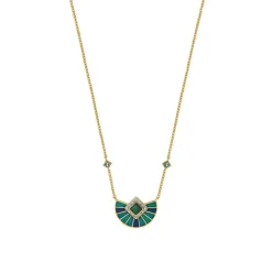 Collier Silber 925 vergoldet Schmucksteine