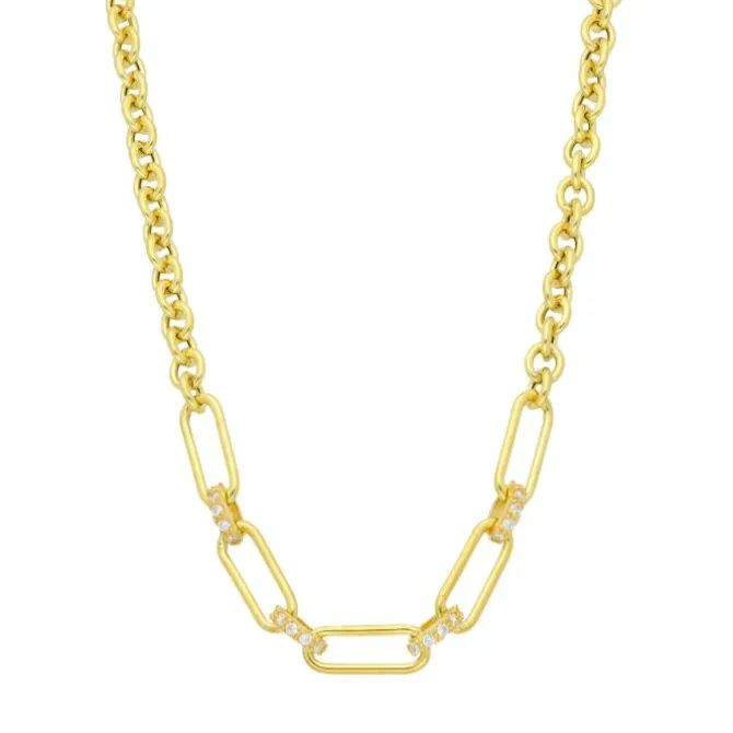 Collier Silber 925 Zirkonia vergoldet