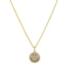 Collier "Smiley" Silber 925 Zirkonia vergoldet