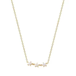 Collier "Stern" Silber 925 Zirkonia vergoldet