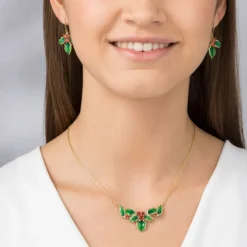 Collier "Weihnachten" Silber 925 vergoldet Zirkonia