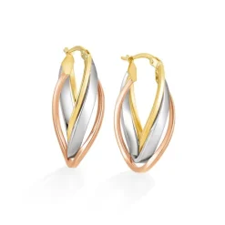 Creolen Gold 585 tricolor
