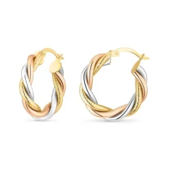 Creolen Gold 585 tricolor