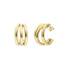 Creolen mit Stecker "TRIO MEDIUM" Stahl vergoldet