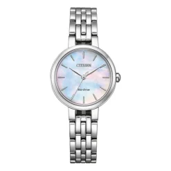 Damen Armbanduhr "L Elegance" ECO Drive perlmutt Stahl