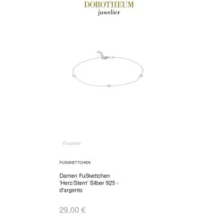 Damen Fu&szlig;kettchen "Herz/Stern" Silber 925