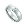 Damen Partnerring Silber 925 platiniert Brillant 0,04 ct.