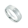 Damen Partnerring Silber 925 platiniert Brillant 0,01 ct.