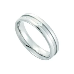 Damen Partnerring Silber 925 platiniert Brillant 0,02 ct.