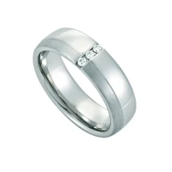 Damen Partnerring Silber 925 platiniert Brillant 0,04 ct.