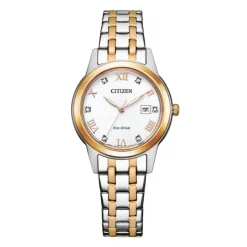 Damen Uhr "ELEGANCE" Eco Drive Stahl tlw. ros&eacute;