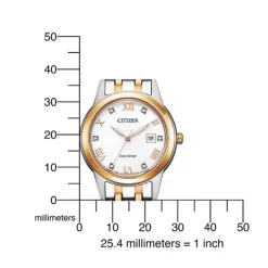 Damen Uhr "ELEGANCE" Eco Drive Stahl tlw. ros&eacute;