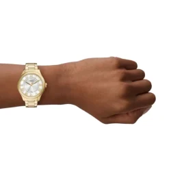 Damen Uhr "GILMORE" Quarz Stahl gold ionenplattiert