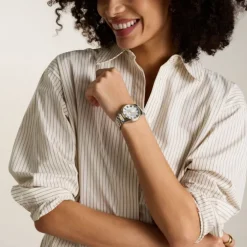Damen Uhr "GILMORE" Quarz Stahl bicolor ionenplattiert