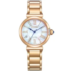 Damen Uhr "L" ECO Drive Stahl ros&eacute;