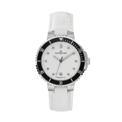 Damen Uhr "LADY DIVER" Quarz Leder wei&szlig;