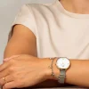 Damen Uhr mit Armkette Quarz Stahl tlw. gold