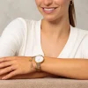 Damen Uhr mit Armkette Quarz Stahl gold