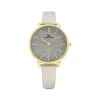 Damen Uhr Quarz Leder beige