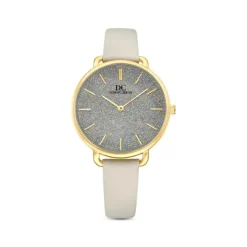 Damen Uhr Quarz Leder beige