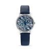 Damen Uhr Quarz Leder blau
