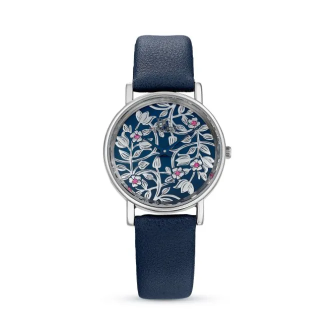 Damen Uhr Quarz Leder blau