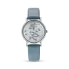 Damen Uhr Quarz Leder grau