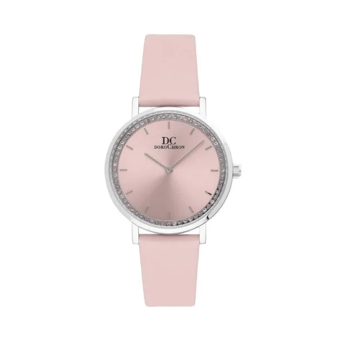 Damen Uhr Quarz Leder lila