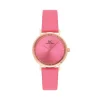 Damen Uhr Quarz Leder pink