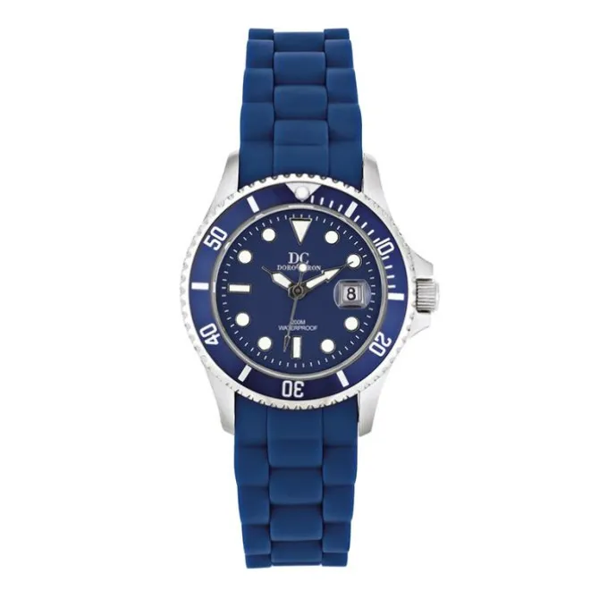 Damen Uhr Quarz Silikon blau