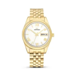 Damen Uhr Quarz Stahl gold