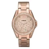 Damen Uhr "RILEY" Quarz Stahl ros&eacute;