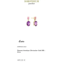Diamant Amethyst Ohrstecker Gold 585