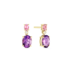 Diamant Amethyst Ohrstecker Gold 585