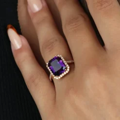 Diamant Amethyst Ring Roségold 750