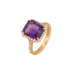 Diamant Amethyst Ring Ros&eacute;gold 750
