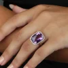 Diamant Amethyst Ring Wei&szlig;gold 750