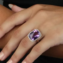 Diamant Amethyst Ring Weißgold 750
