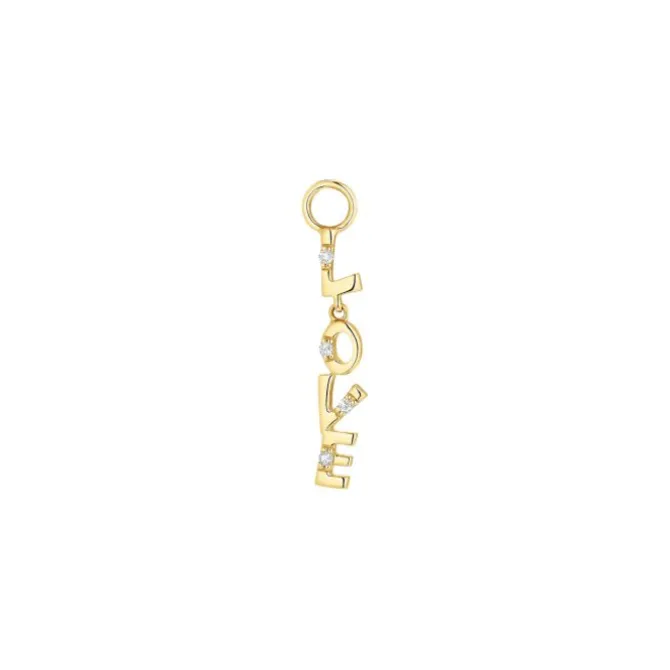 Diamant Anhänger für Creolen "Love" Gold 585