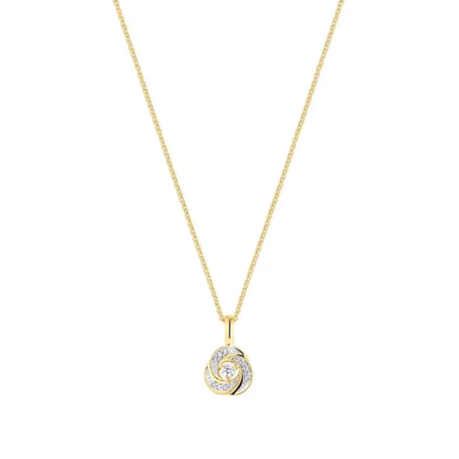 Diamant Anhänger "Knoten" Gold 585 bicolor