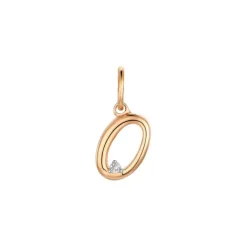 Diamant Anh&auml;nger "Letter O" Ros&eacute;gold 585 "Soft Peach"